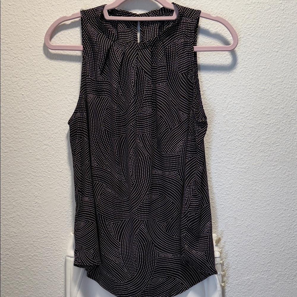 Ann Taylor Black and White Patterned Blouse